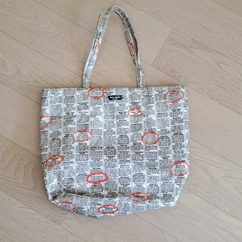 Kate Spade Shopper Plastic Bag Newspaper - Picture 1 of 3